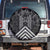 Aotearoa Taniko Pattern Spare Tire Cover Poutama Mix Kowhai Flowers