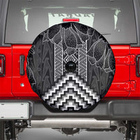 Aotearoa Taniko Pattern Spare Tire Cover Poutama Mix Kowhai Flowers