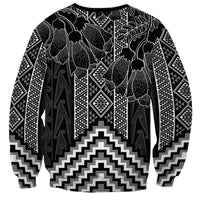 Aotearoa Taniko Pattern Sweatshirt Poutama Mix Kowhai Flowers LT7 - Polynesian Pride