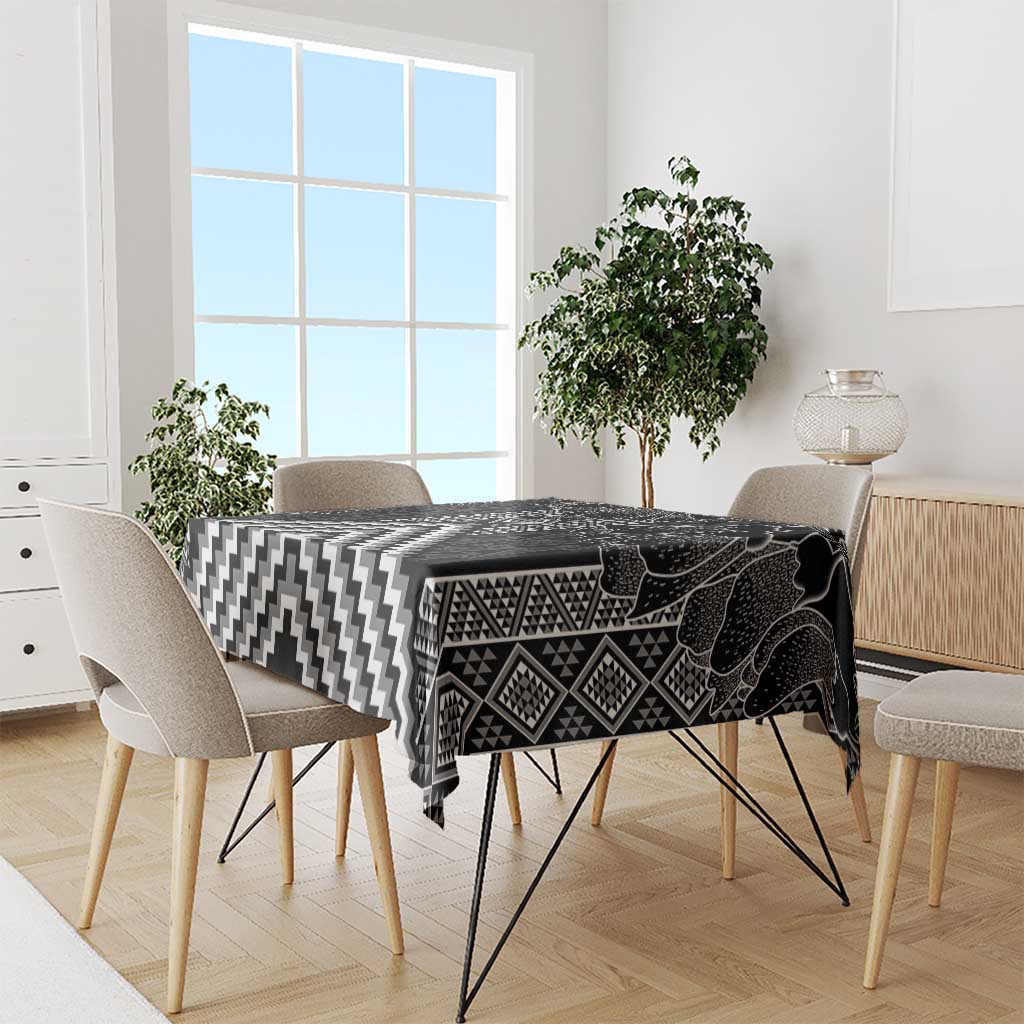 Aotearoa Taniko Pattern Tablecloth Poutama Mix Kowhai Flowers LT7 - Polynesian Pride