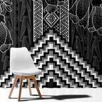 Aotearoa Taniko Pattern Window Curtain Poutama Mix Kowhai Flowers LT7 - Polynesian Pride