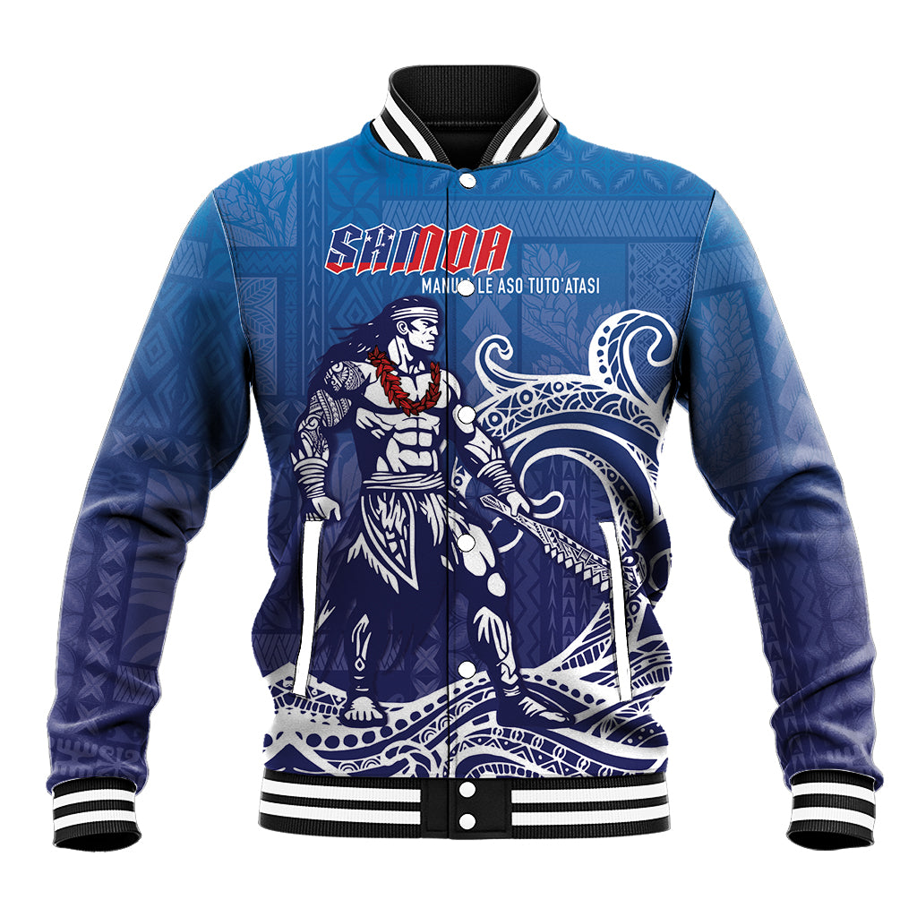 Samoa Manuia le Aso Tuto'atasi Siapo Motif Baseball Jacket Warrior with Nifo Oti