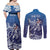 Samoa Manuia le Aso Tuto'atasi Siapo Motif Couples Matching Off Shoulder Maxi Dress and Long Sleeve Button Shirt Warrior with Nifo Oti