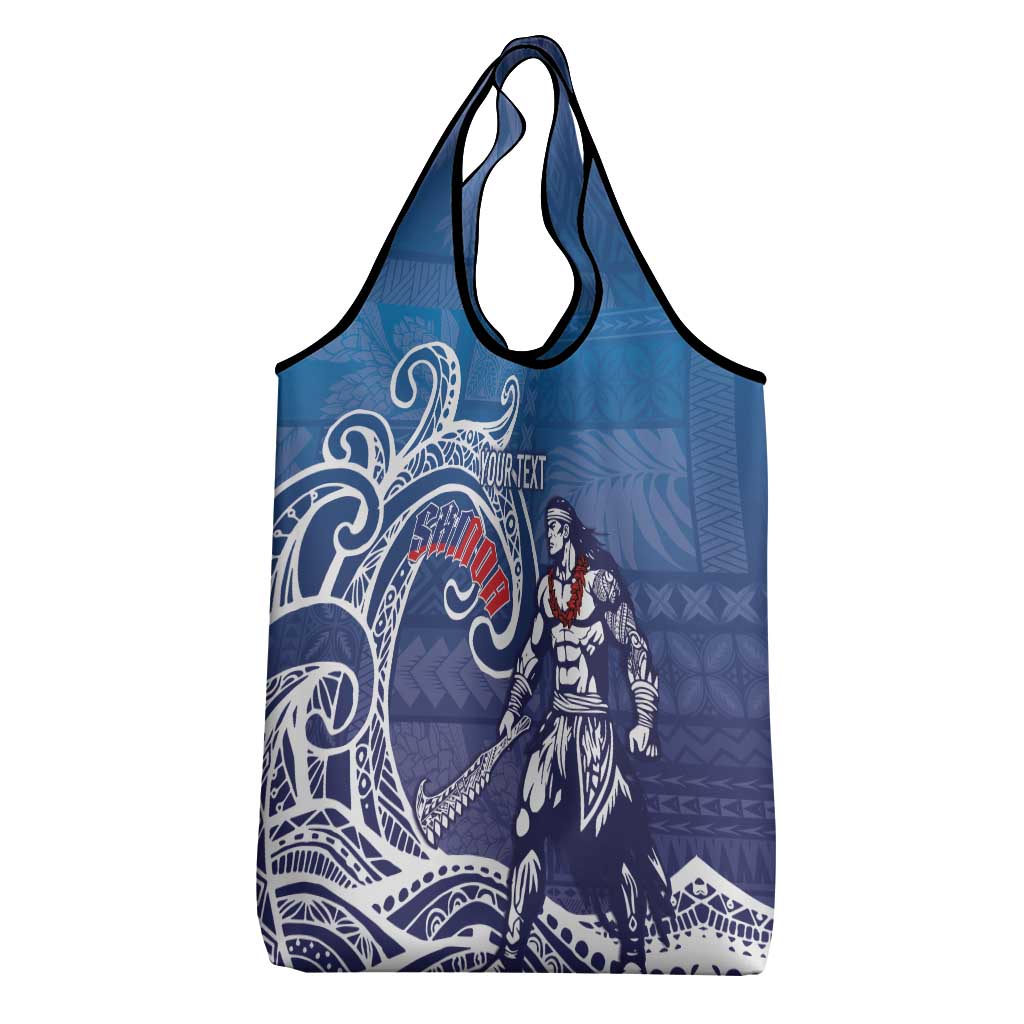 Samoa Manuia le Aso Tuto'atasi Siapo Motif Grocery Bag Warrior with Nifo Oti LT7 - Polynesian Pride