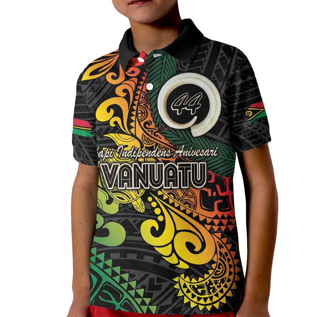 Vanuatu 44 Yia Indipendens Anivesari Kid Polo Shirt Curve Style