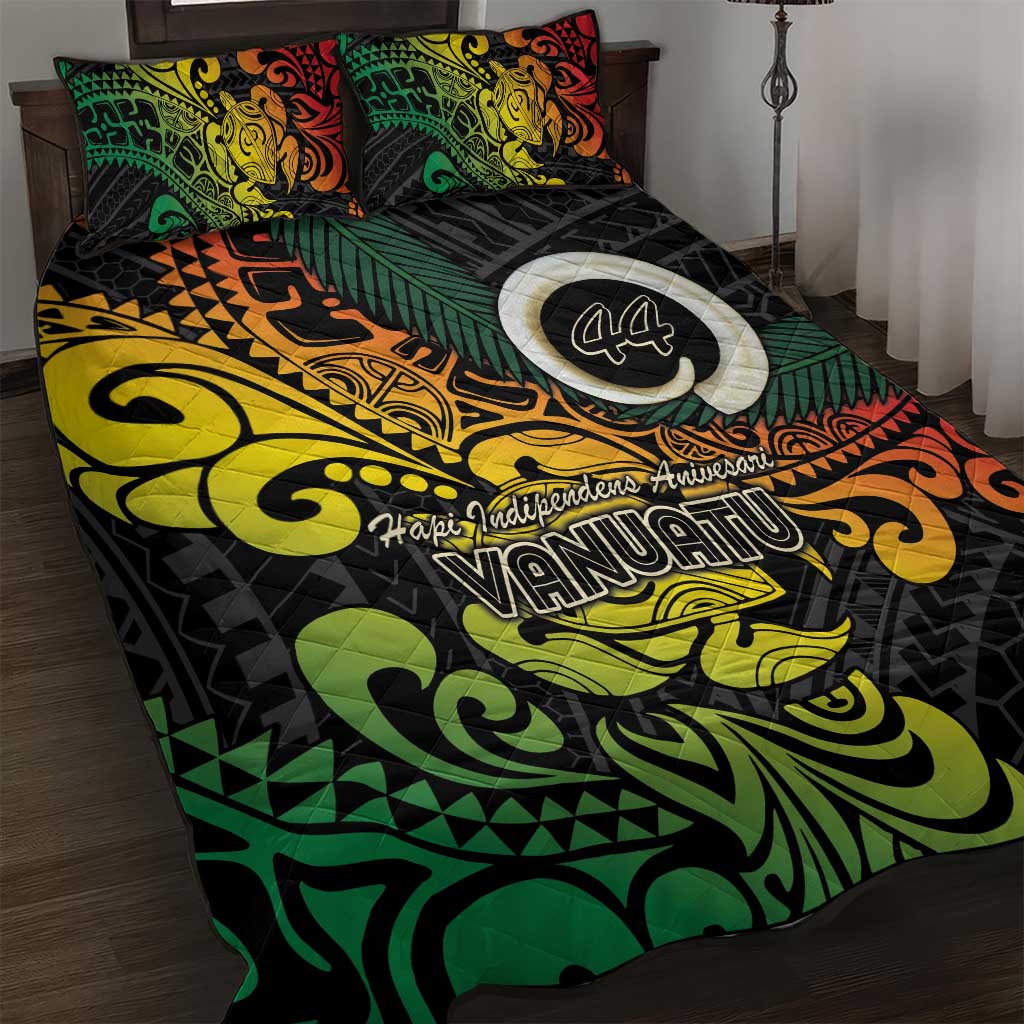 Vanuatu 44 Yia Indipendens Anivesari Quilt Bed Set Curve Style