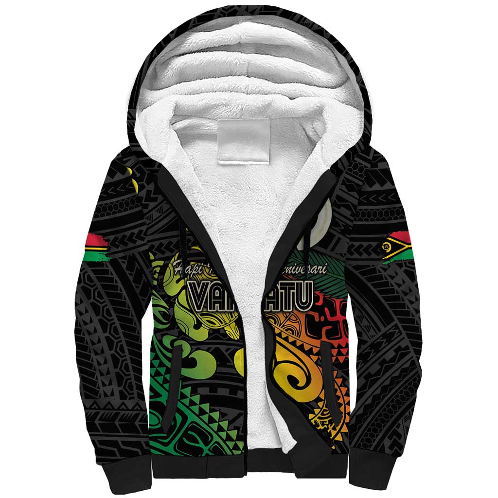 Vanuatu 44 Yia Indipendens Anivesari Sherpa Hoodie Curve Style