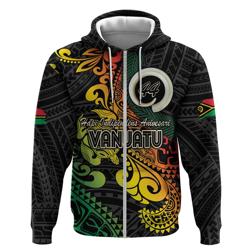 Vanuatu 44 Yia Indipendens Anivesari Zip Hoodie Curve Style