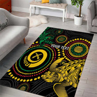Vanuatu Personalized Aboriginal Arts Area Rug Turtle and Iguana Special - Polynesian Pride