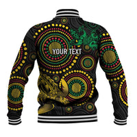Vanuatu Personalized Aboriginal Arts Baseball Jacket Turtle and Iguana Special LT7 - Polynesian Pride