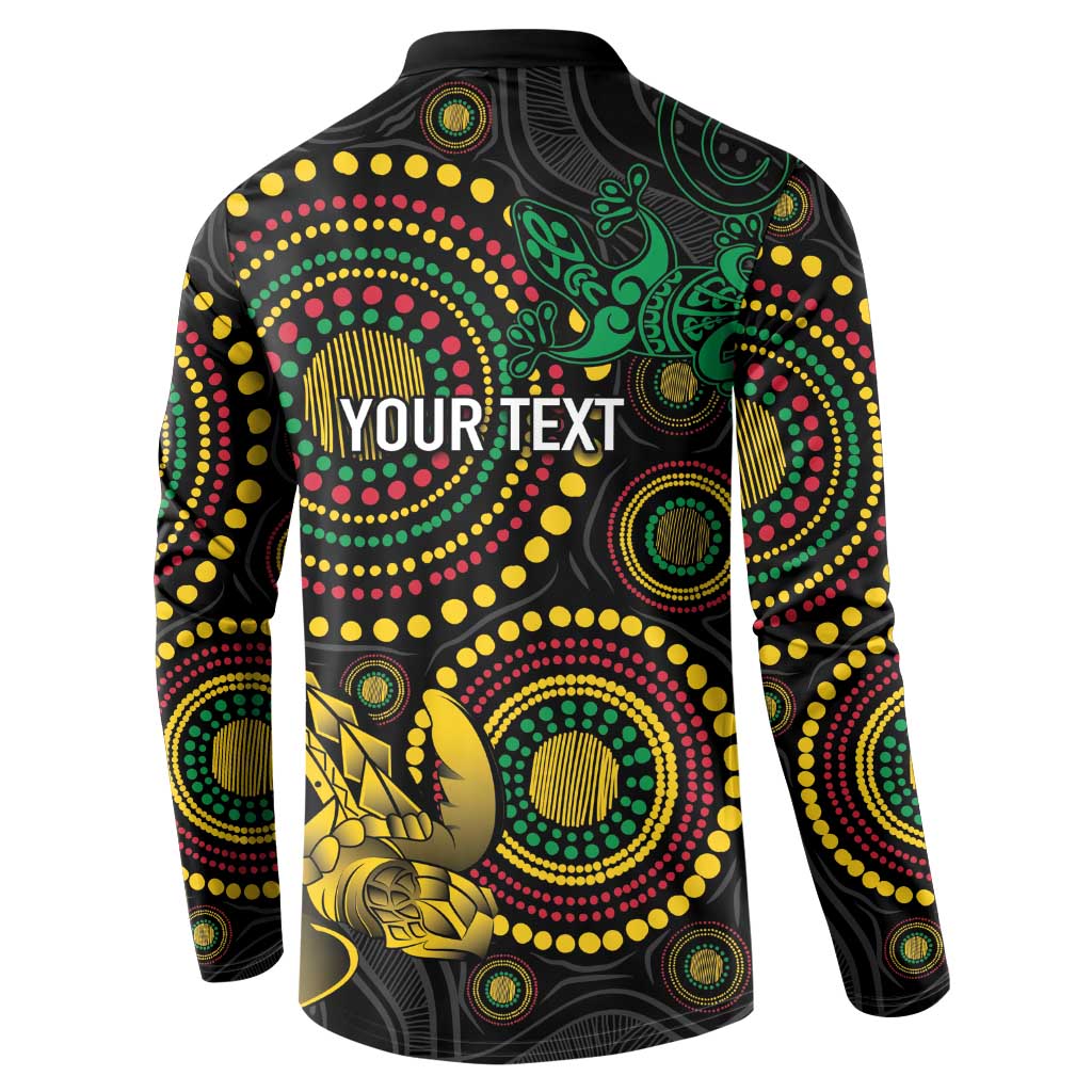 Vanuatu Personalized Aboriginal Arts Button Sweatshirt Turtle and Iguana Special LT7 - Polynesian Pride