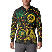 Vanuatu Personalized Aboriginal Arts Button Sweatshirt Turtle and Iguana Special LT7 - Polynesian Pride