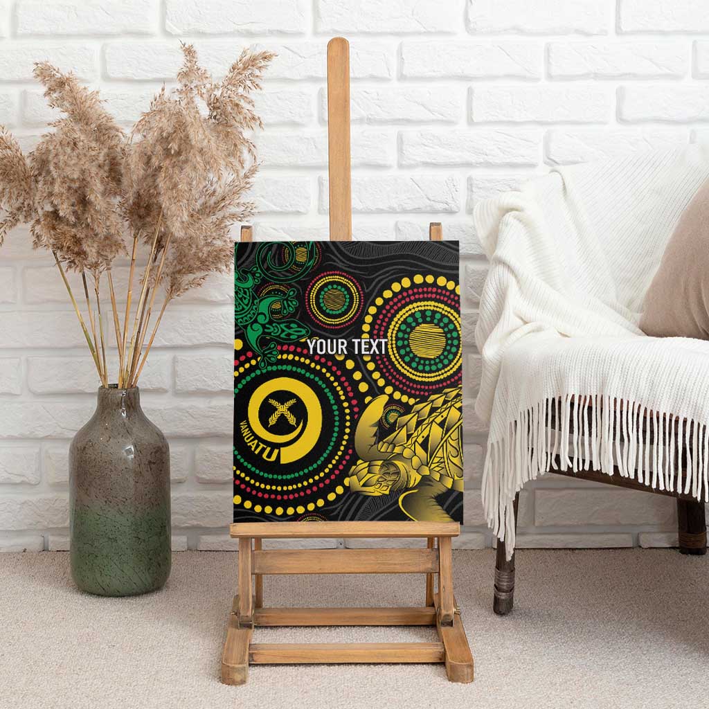 Vanuatu Personalized Aboriginal Arts Canvas Wall Art Turtle and Iguana Special LT7 - Polynesian Pride