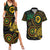 Vanuatu Personalized Aboriginal Arts Couples Matching Summer Maxi Dress and Hawaiian Shirt Turtle and Iguana Special - Polynesian Pride