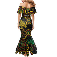 Vanuatu Personalized Aboriginal Arts Family Matching Mermaid Dress and Hawaiian Shirt Turtle and Iguana Special LT7 - Polynesian Pride