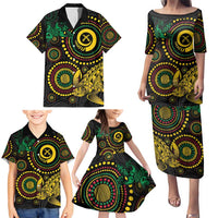 Vanuatu Personalized Aboriginal Arts Family Matching Puletasi and Hawaiian Shirt Turtle and Iguana Special LT7 - Polynesian Pride