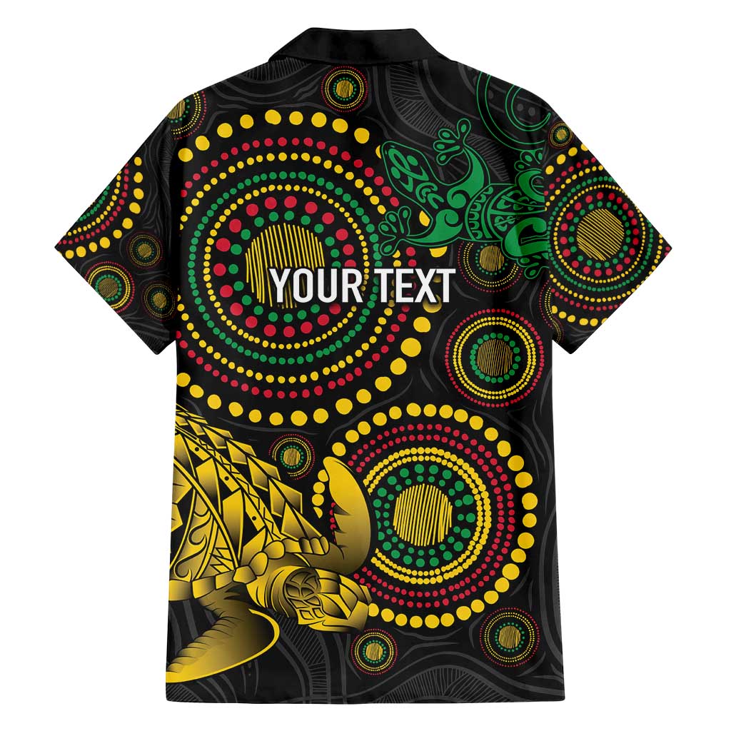 Vanuatu Personalized Aboriginal Arts Family Matching Puletasi and Hawaiian Shirt Turtle and Iguana Special LT7 - Polynesian Pride