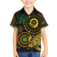 Vanuatu Personalized Aboriginal Arts Family Matching Puletasi and Hawaiian Shirt Turtle and Iguana Special LT7 Son's Shirt Colorful - Polynesian Pride