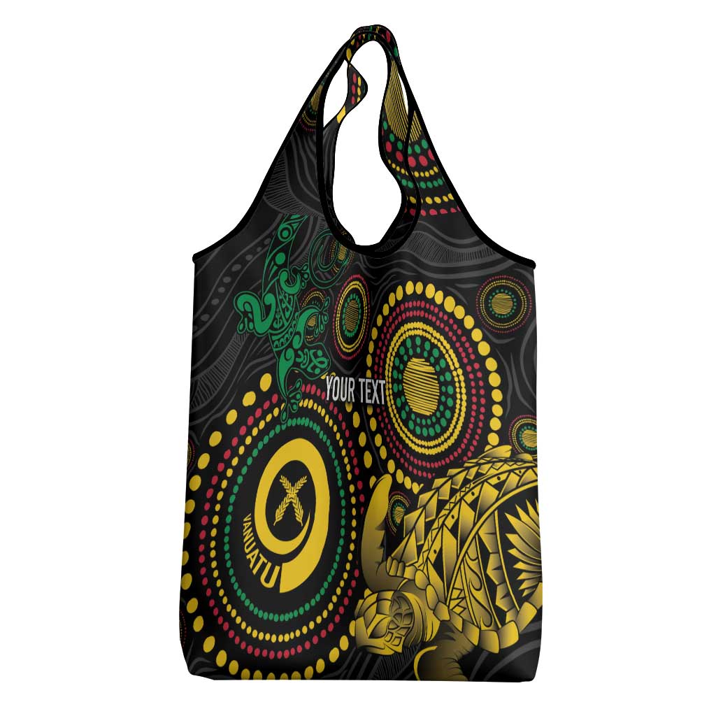 Vanuatu Personalized Aboriginal Arts Grocery Bag Turtle and Iguana Special - Polynesian Pride