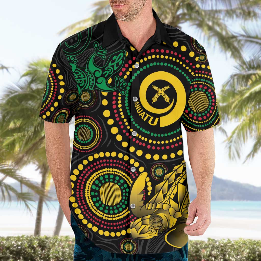 Vanuatu Personalized Aboriginal Arts Hawaiian Shirt Turtle and Iguana Special LT7 - Polynesian Pride