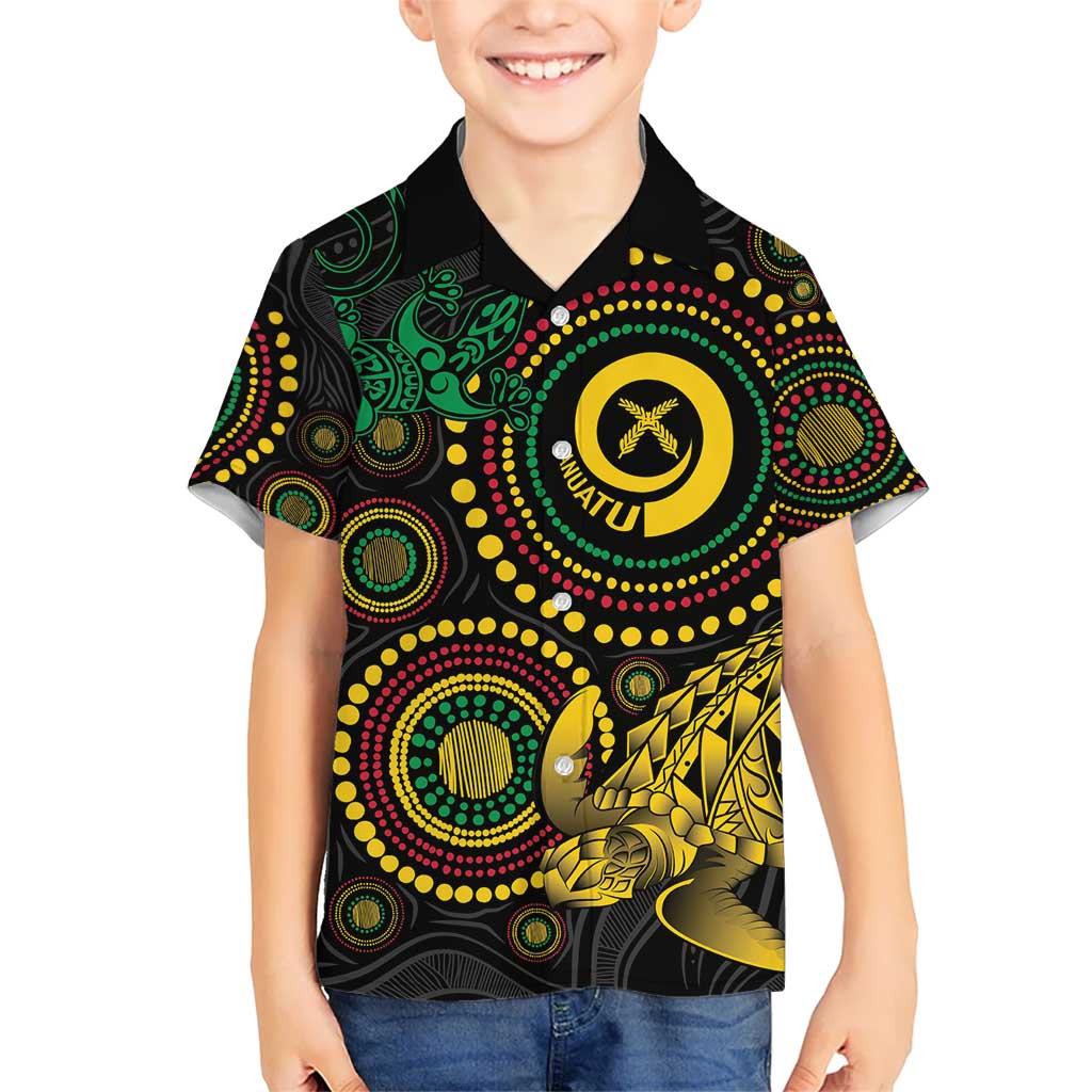Vanuatu Personalized Aboriginal Arts Hawaiian Shirt Turtle and Iguana Special LT7 - Polynesian Pride