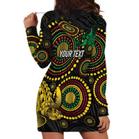 Vanuatu Personalized Aboriginal Arts Hoodie Dress Turtle and Iguana Special - Polynesian Pride