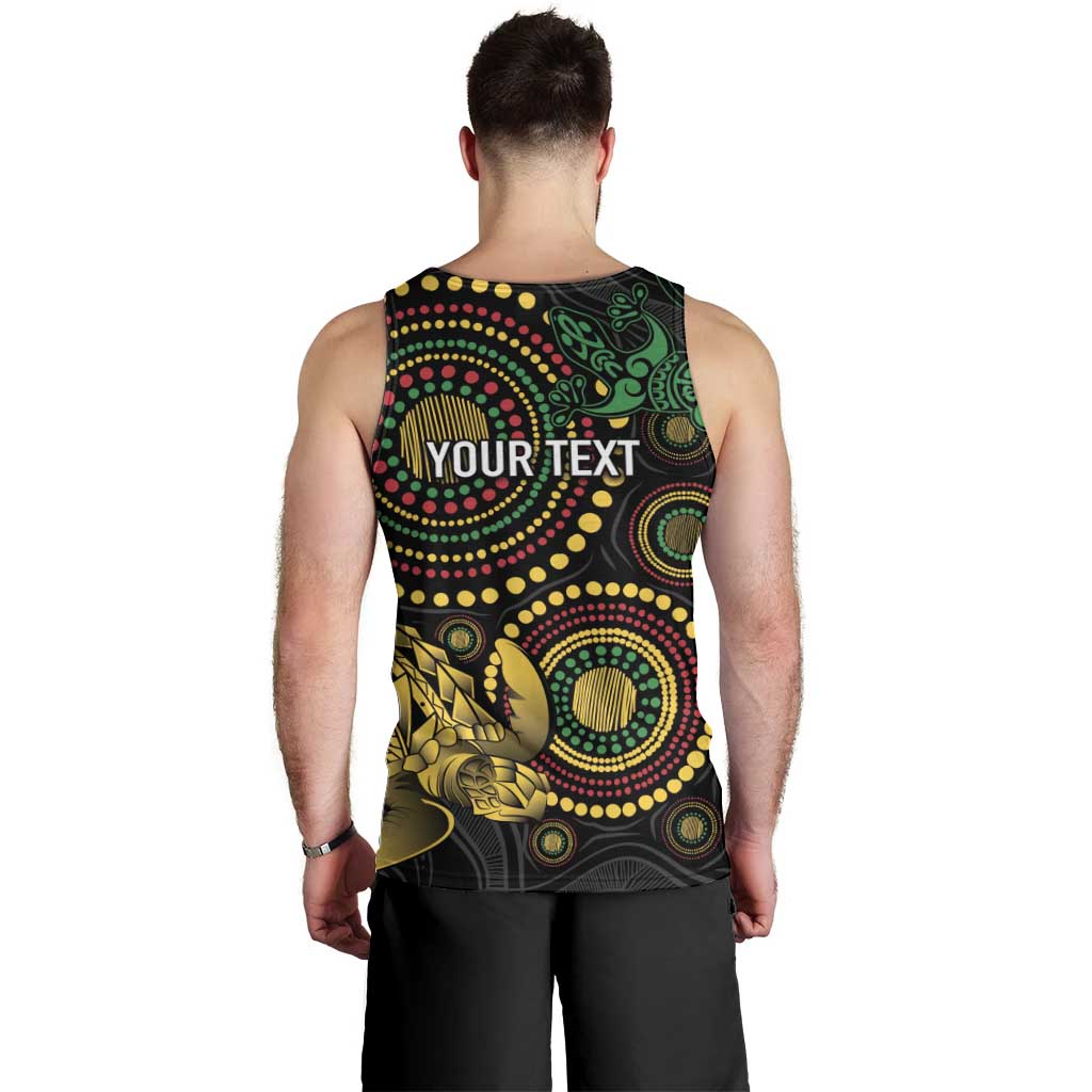 Vanuatu Personalized Aboriginal Arts Men Tank Top Turtle and Iguana Special LT7 - Polynesian Pride