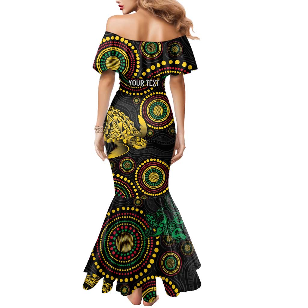 Vanuatu Personalized Aboriginal Arts Mermaid Dress Turtle and Iguana Special - Polynesian Pride