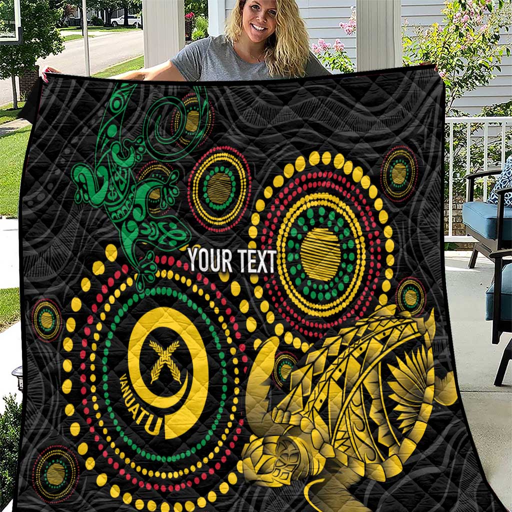Vanuatu Personalized Aboriginal Arts Quilt Turtle and Iguana Special - Polynesian Pride