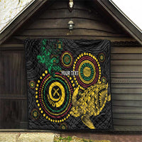 Vanuatu Personalized Aboriginal Arts Quilt Turtle and Iguana Special - Polynesian Pride
