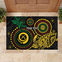 Vanuatu Personalized Aboriginal Arts Rubber Doormat Turtle and Iguana Special LT7 Colorful - Polynesian Pride