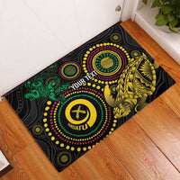 Vanuatu Personalized Aboriginal Arts Rubber Doormat Turtle and Iguana Special LT7 - Polynesian Pride