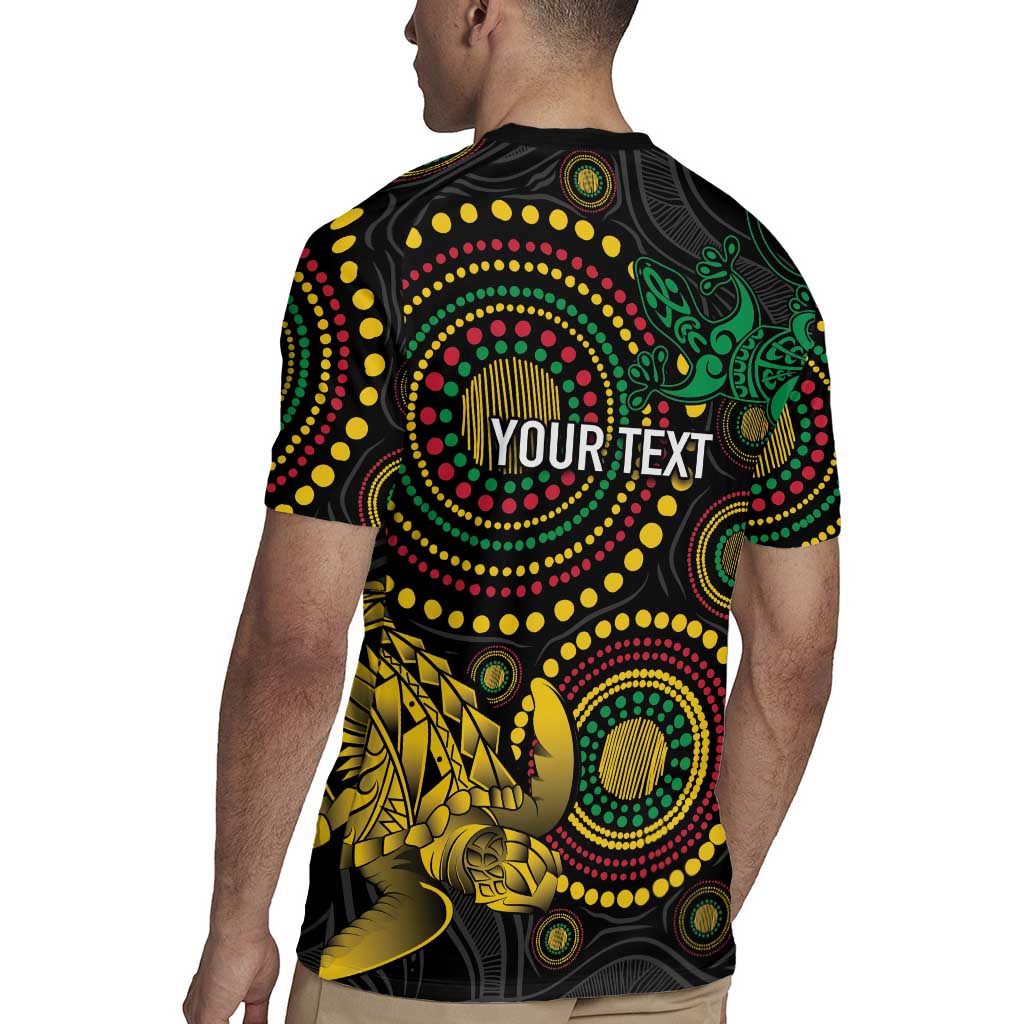 Vanuatu Personalized Aboriginal Arts Rugby Jersey Turtle and Iguana Special LT7 - Polynesian Pride