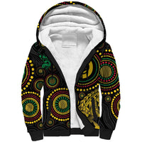Vanuatu Personalized Aboriginal Arts Sherpa Hoodie Turtle and Iguana Special LT7 Unisex Colorful - Polynesian Pride