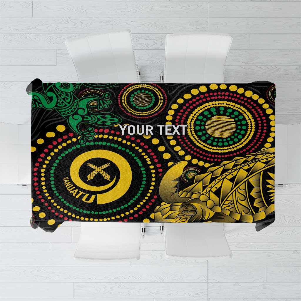 Vanuatu Personalized Aboriginal Arts Tablecloth Turtle and Iguana Special LT7 Colorful - Polynesian Pride