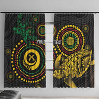 Vanuatu Personalized Aboriginal Arts Window Curtain Turtle and Iguana Special - Polynesian Pride