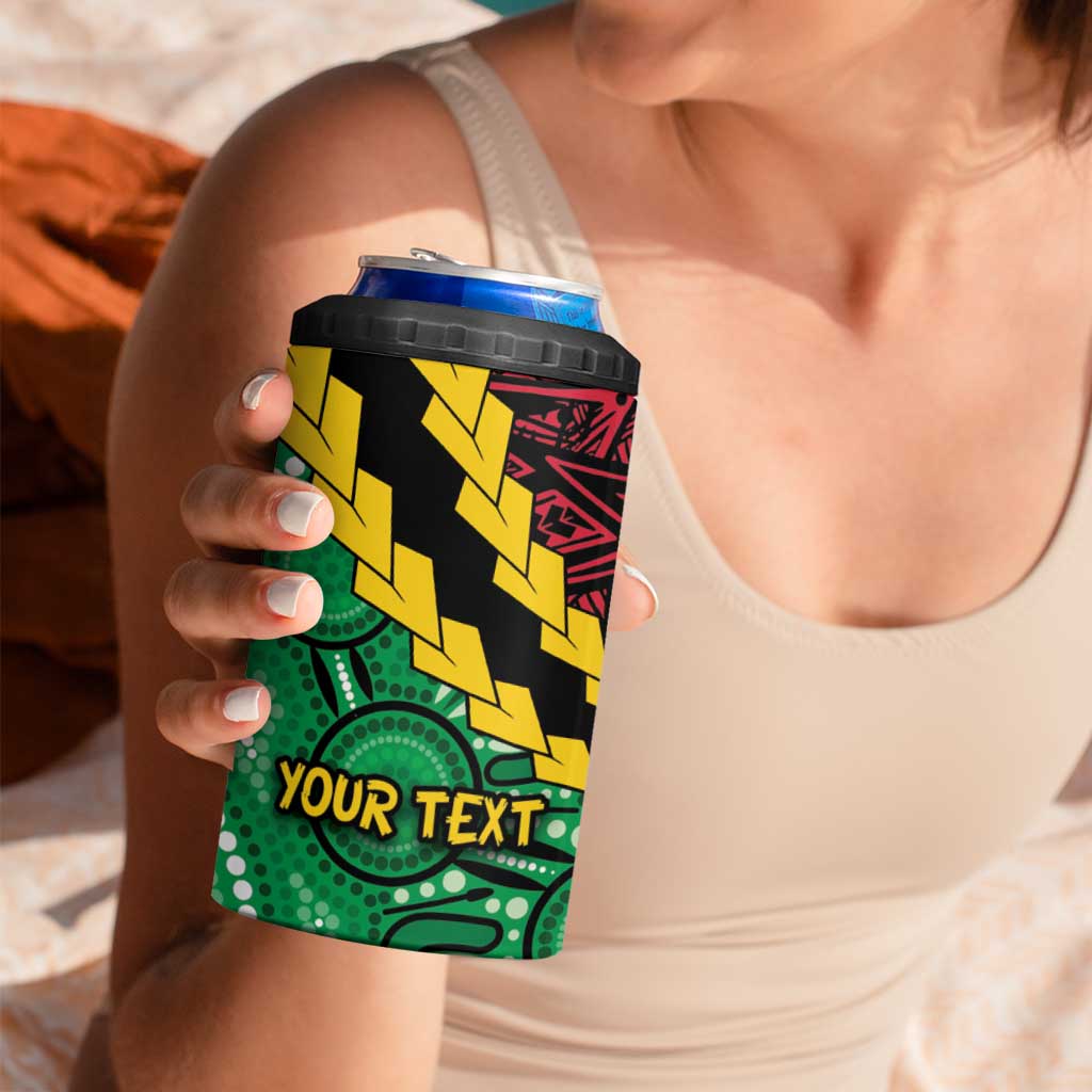 Vanuatu Personalized Tribal 4 in 1 Can Cooler Tumbler Aboriginal Inspired Mix Style LT7 - Polynesian Pride