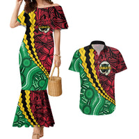 Vanuatu Personalized Tribal Couples Matching Mermaid Dress and Hawaiian Shirt Aboriginal Inspired Mix Style LT7 Colorful - Polynesian Pride