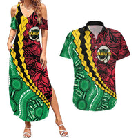 Vanuatu Personalized Tribal Couples Matching Summer Maxi Dress and Hawaiian Shirt Aboriginal Inspired Mix Style LT7 Colorful - Polynesian Pride