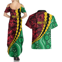 Vanuatu Personalized Tribal Couples Matching Summer Maxi Dress and Hawaiian Shirt Aboriginal Inspired Mix Style LT7 - Polynesian Pride