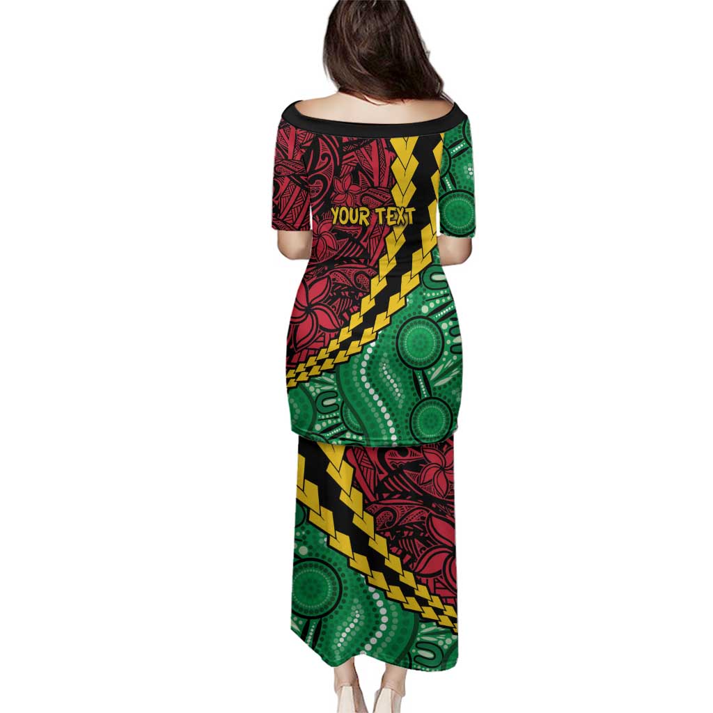 Vanuatu Personalized Tribal Family Matching Puletasi and Hawaiian Shirt Aboriginal Inspired Mix Style LT7 - Polynesian Pride
