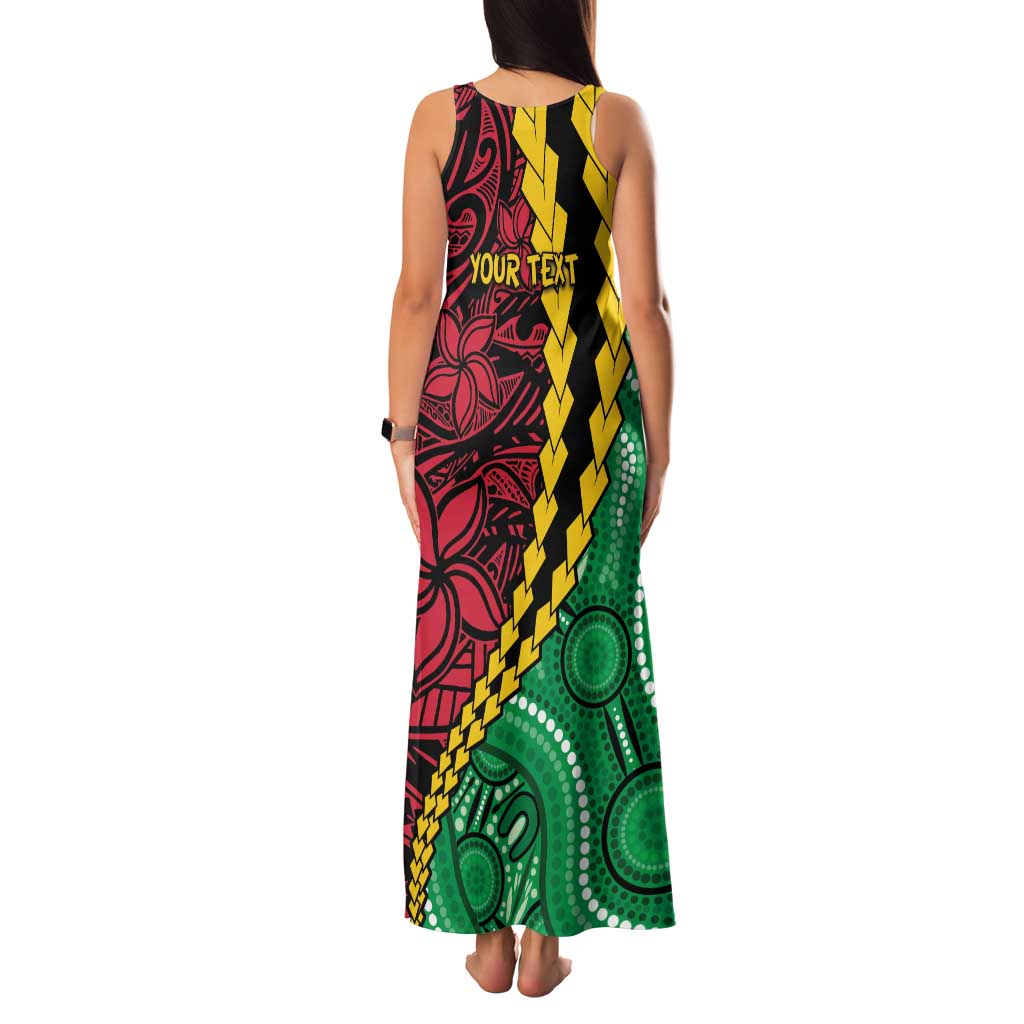 Vanuatu Personalized Tribal Family Matching Tank Maxi Dress and Hawaiian Shirt Aboriginal Inspired Mix Style LT7 - Polynesian Pride