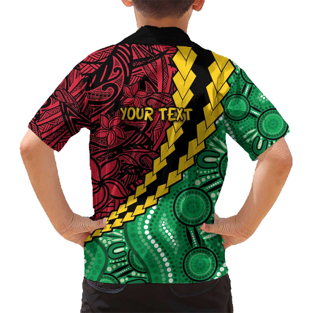 Vanuatu Personalized Tribal Kid Hawaiian Shirt Aboriginal Inspired Mix Style - Polynesian Pride