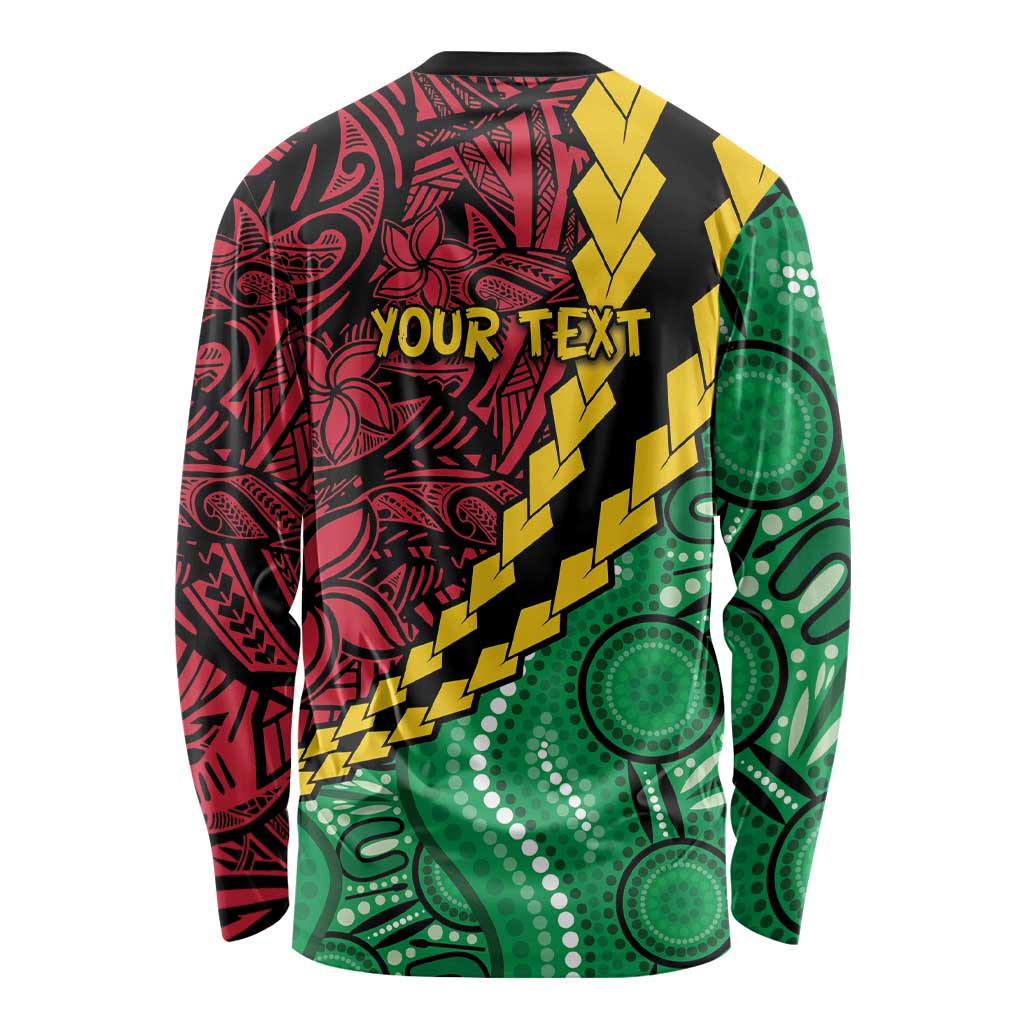 Vanuatu Personalized Tribal Long Sleeve Shirt Aboriginal Inspired Mix Style LT7 - Polynesian Pride