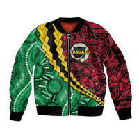 Vanuatu Personalized Tribal Sleeve Zip Bomber Jacket Aboriginal Inspired Mix Style - Polynesian Pride