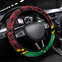 Vanuatu Tribal Steering Wheel Cover Aboriginal Inspired Mix Style LT7 Universal Fit Colorful - Polynesian Pride