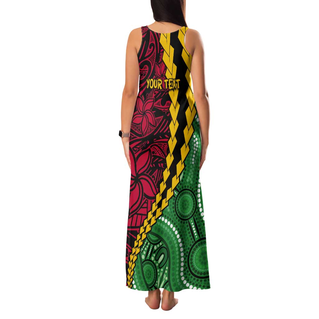 Vanuatu Personalized Tribal Tank Maxi Dress Aboriginal Inspired Mix Style - Polynesian Pride