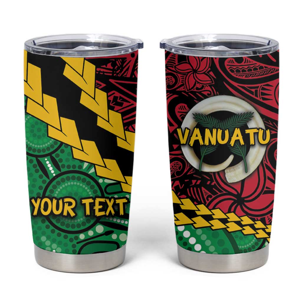 Vanuatu Personalized Tribal Tumbler Cup Aboriginal Inspired Mix Style - Polynesian Pride