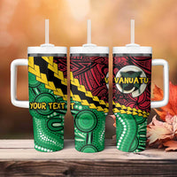 Vanuatu Personalized Tribal Tumbler With Handle Aboriginal Inspired Mix Style - Polynesian Pride
