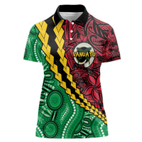 Vanuatu Personalized Tribal Women Polo Shirt Aboriginal Inspired Mix Style - Polynesian Pride